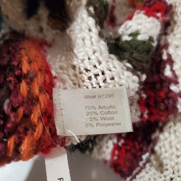 Boston Proper Wool Blend Fringe Stripe Long Cardigan Sweater Womens Size XS Boho - Picture 9 of 11